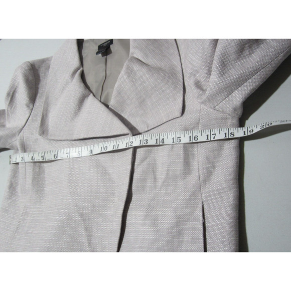 Ann Taylor Blazer Size 6 Small Linen Blend Gray Tweed Lightweight Career Jacket - Picture 8 of 12